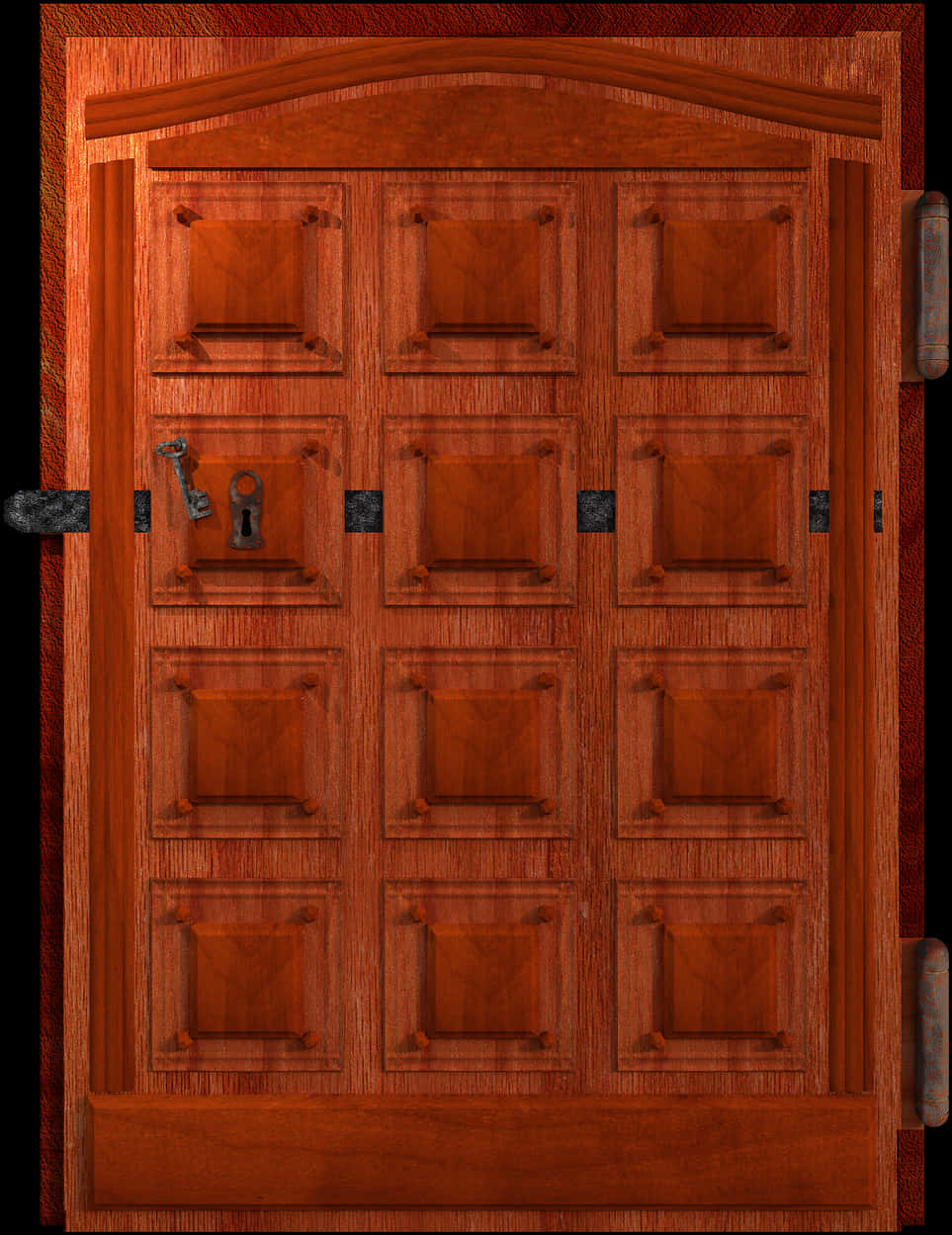 Classic Wooden Panel Door PNG