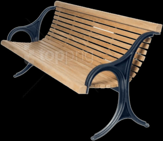Classic Wooden Park Bench Design PNG
