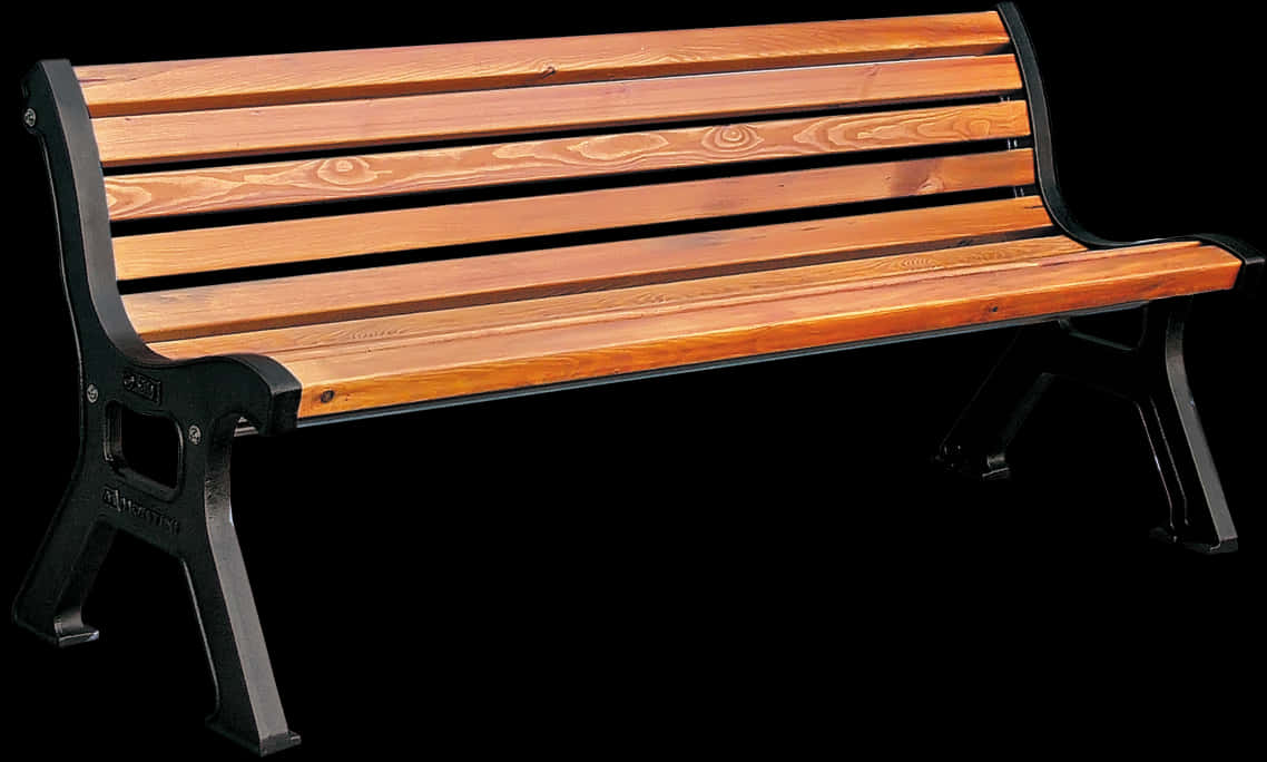 Classic Wooden Park Bench Isolated PNG