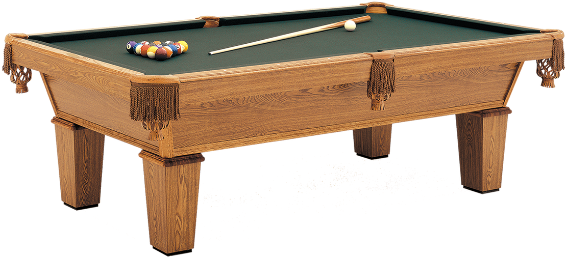 Classic Wooden Pool Table Setup PNG