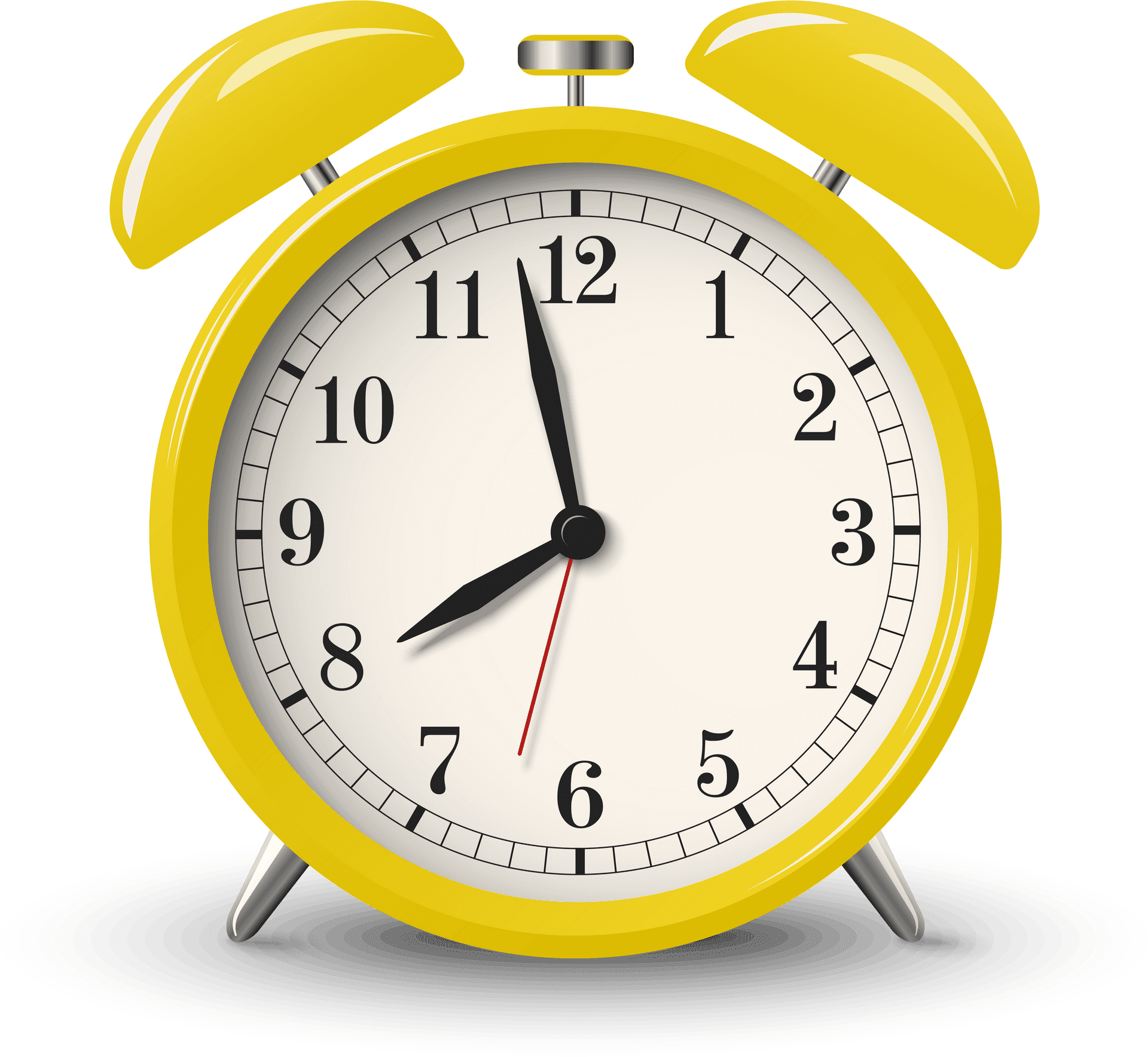 Classic Yellow Alarm Clock PNG