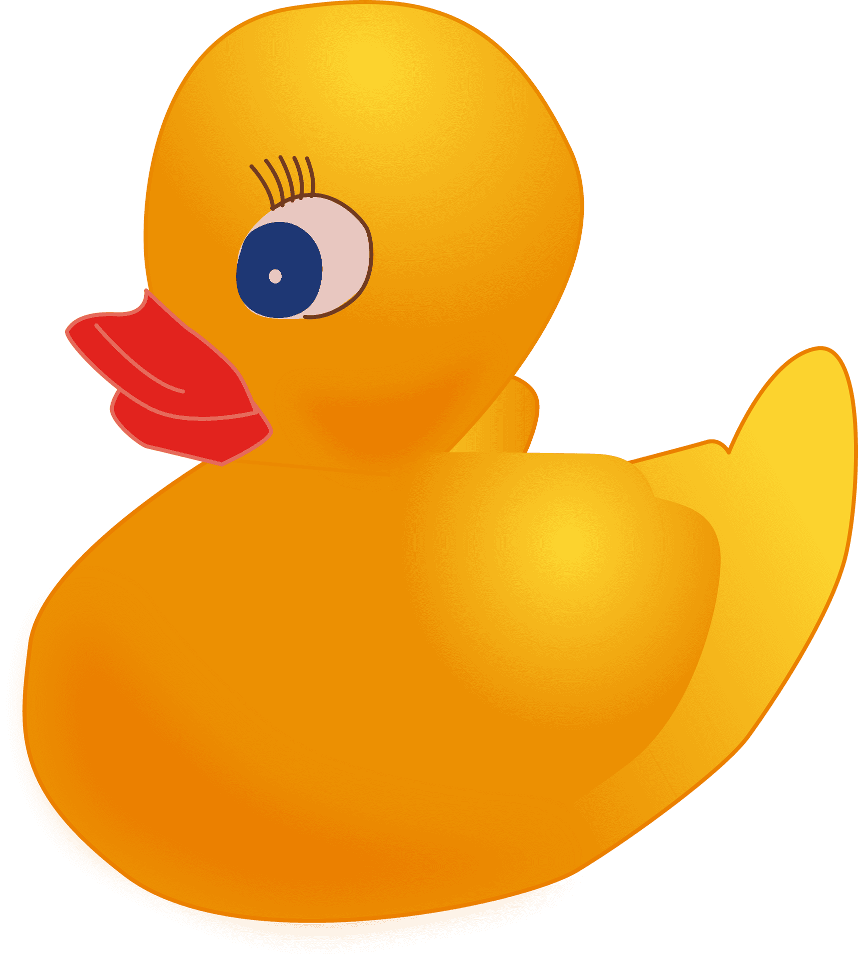 Classic Yellow Rubber Duck Vector PNG
