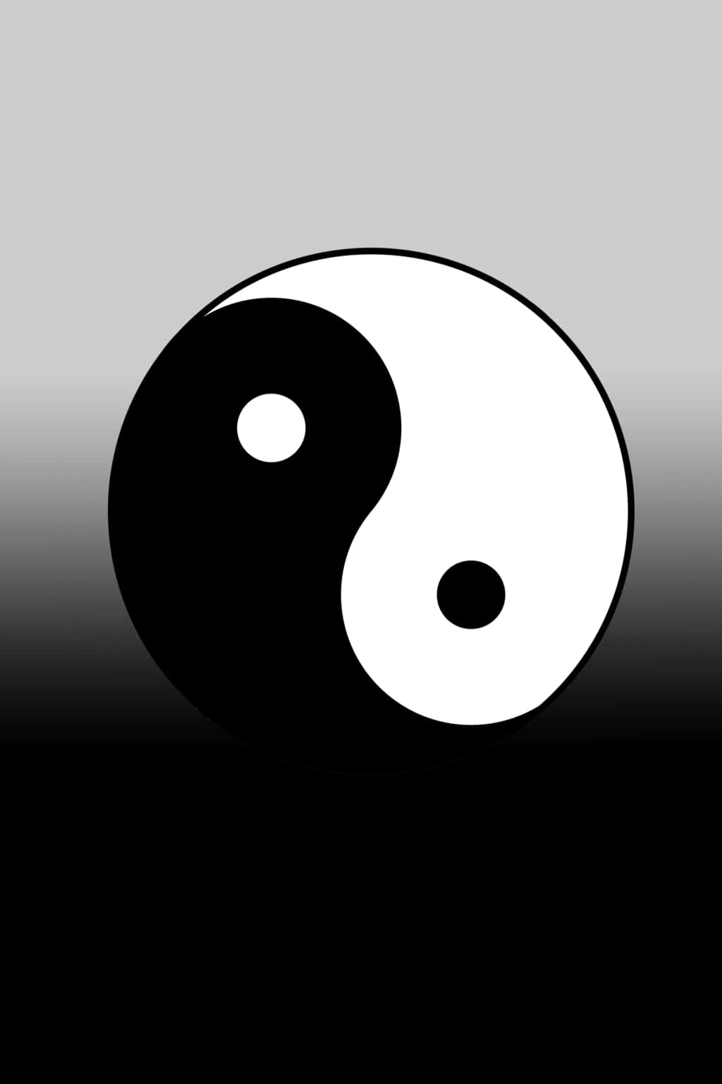 Classic Yin Yang Symbol 4K On Gradient Wallpaper