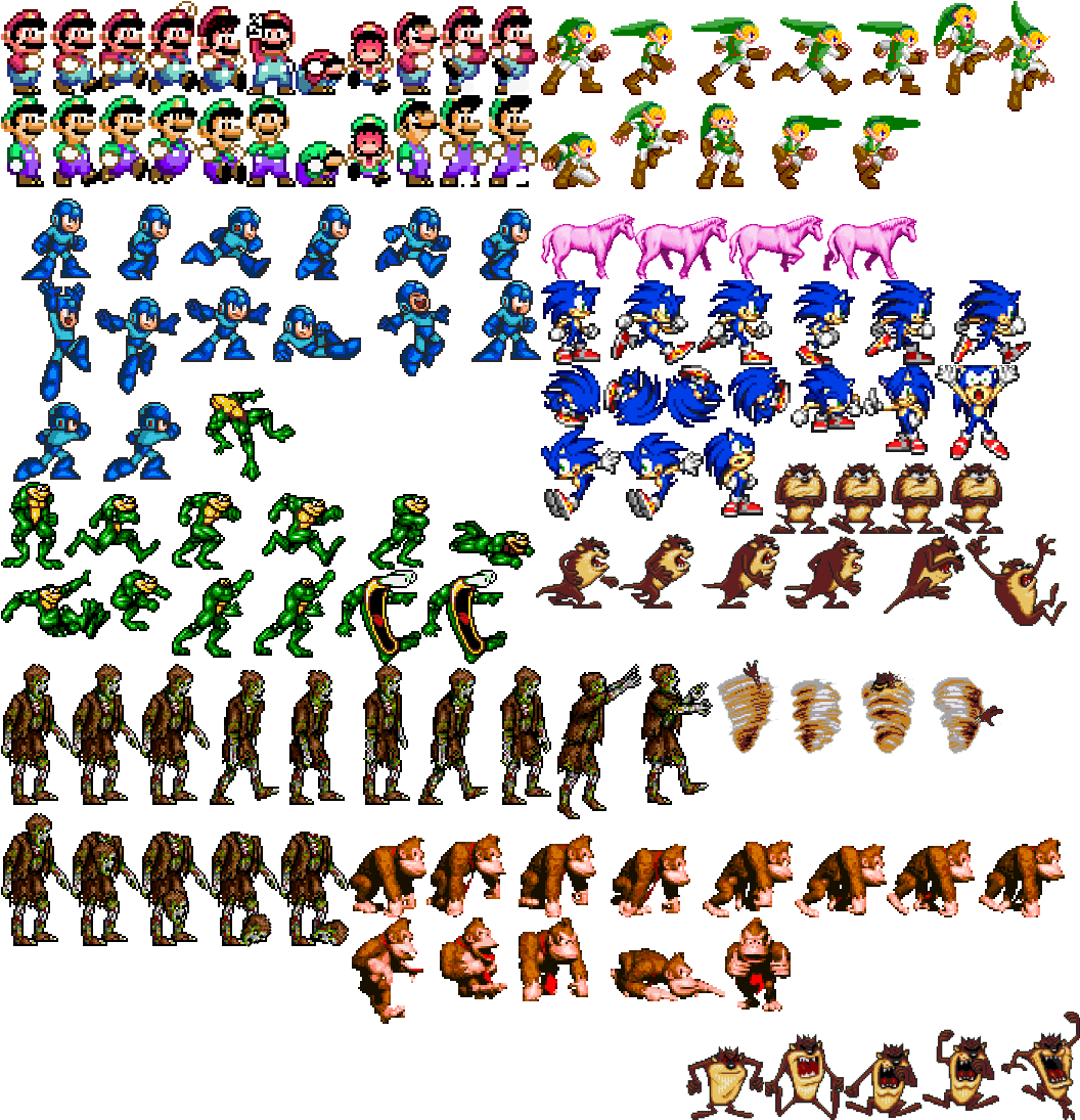 Classic_ Video_ Game_ Sprites_ Collection PNG