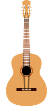 Classical Acoustic Guitar Illustration PNG