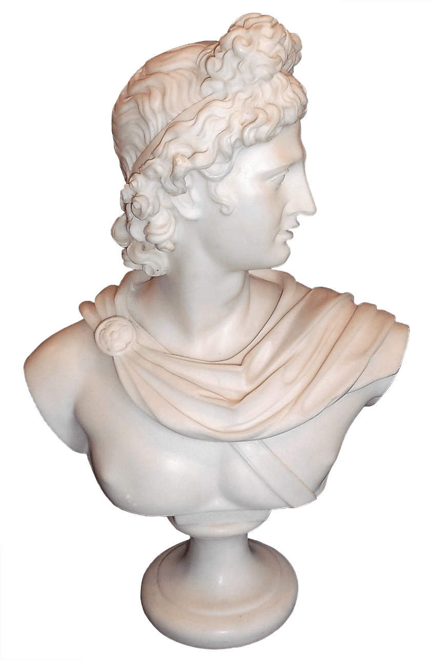 Classical Apollo Bust Sculpture PNG