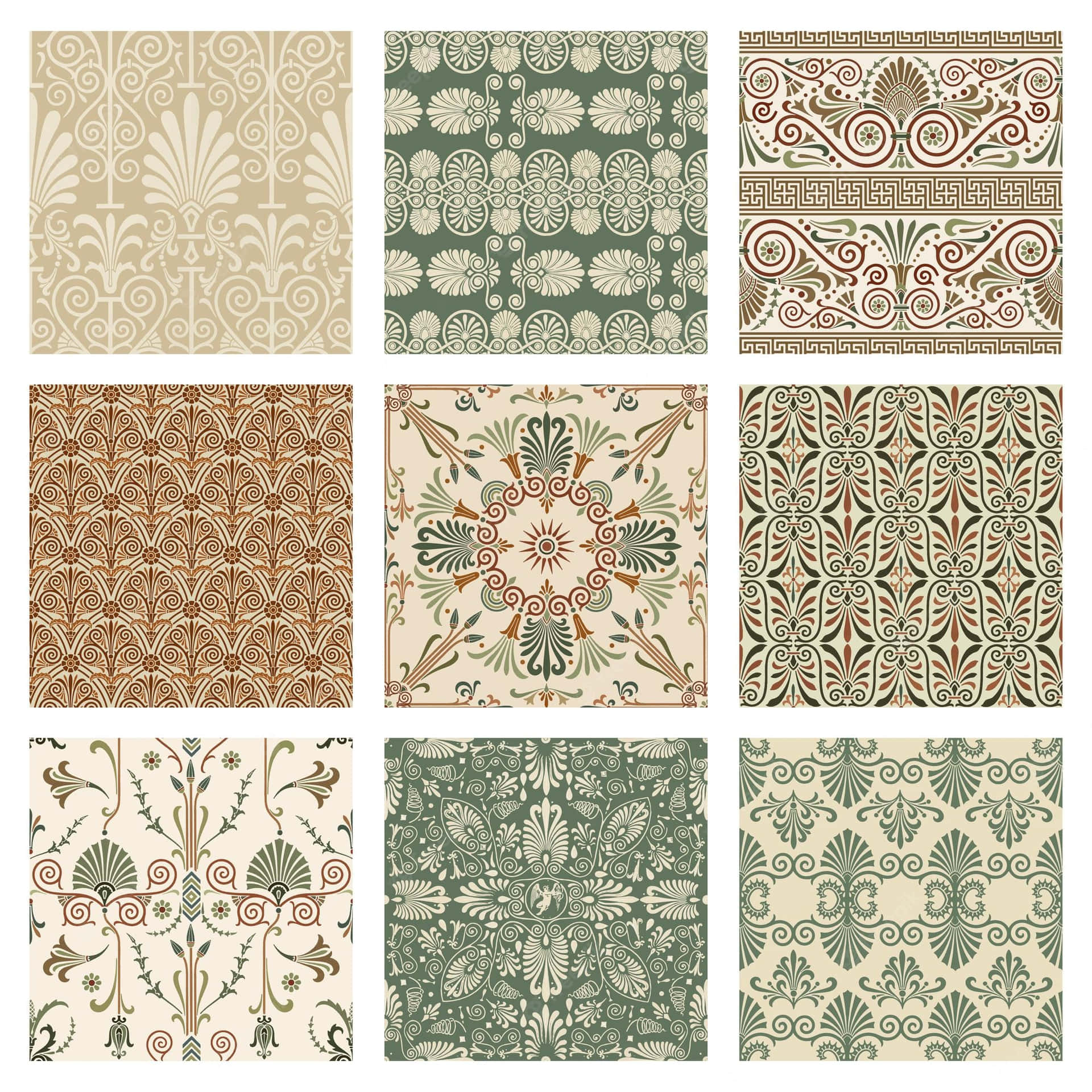 A Set Of Decorative Patterns
