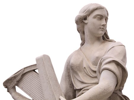 Classical Female Statuewith Lyre PNG