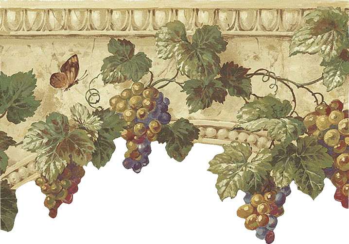 Classical Grapevine Fresco Wallpaper PNG