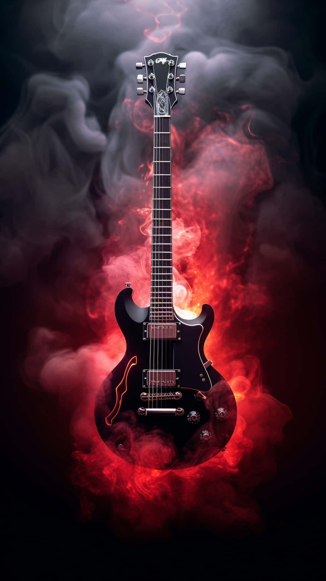 Classical Guitar Close Up, Dramatically Lit On A Black Background With Copy Space. Wallpaper