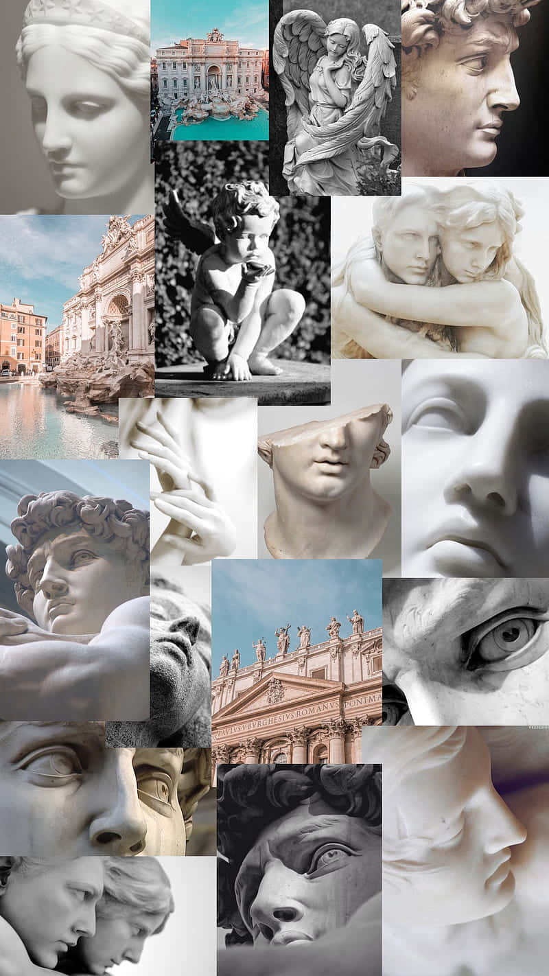 Classical Sculpture Collage_ Greece Aesthetic Wallpaper