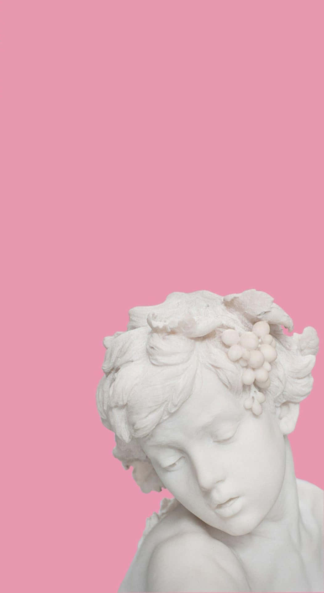 Classical Statue Head Pink Background Wallpaper
