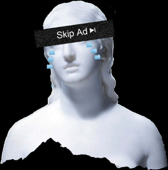 Classical Statue Skip Ad Band PNG