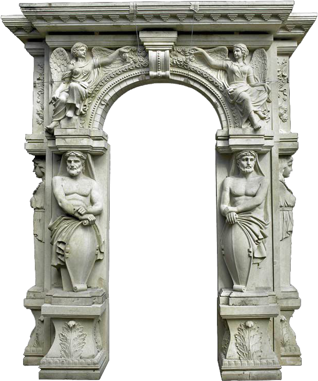 Classical Stone Archway Sculpture PNG