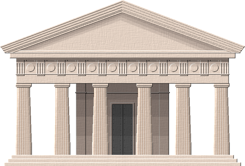 Classical Temple Facade Architecture PNG