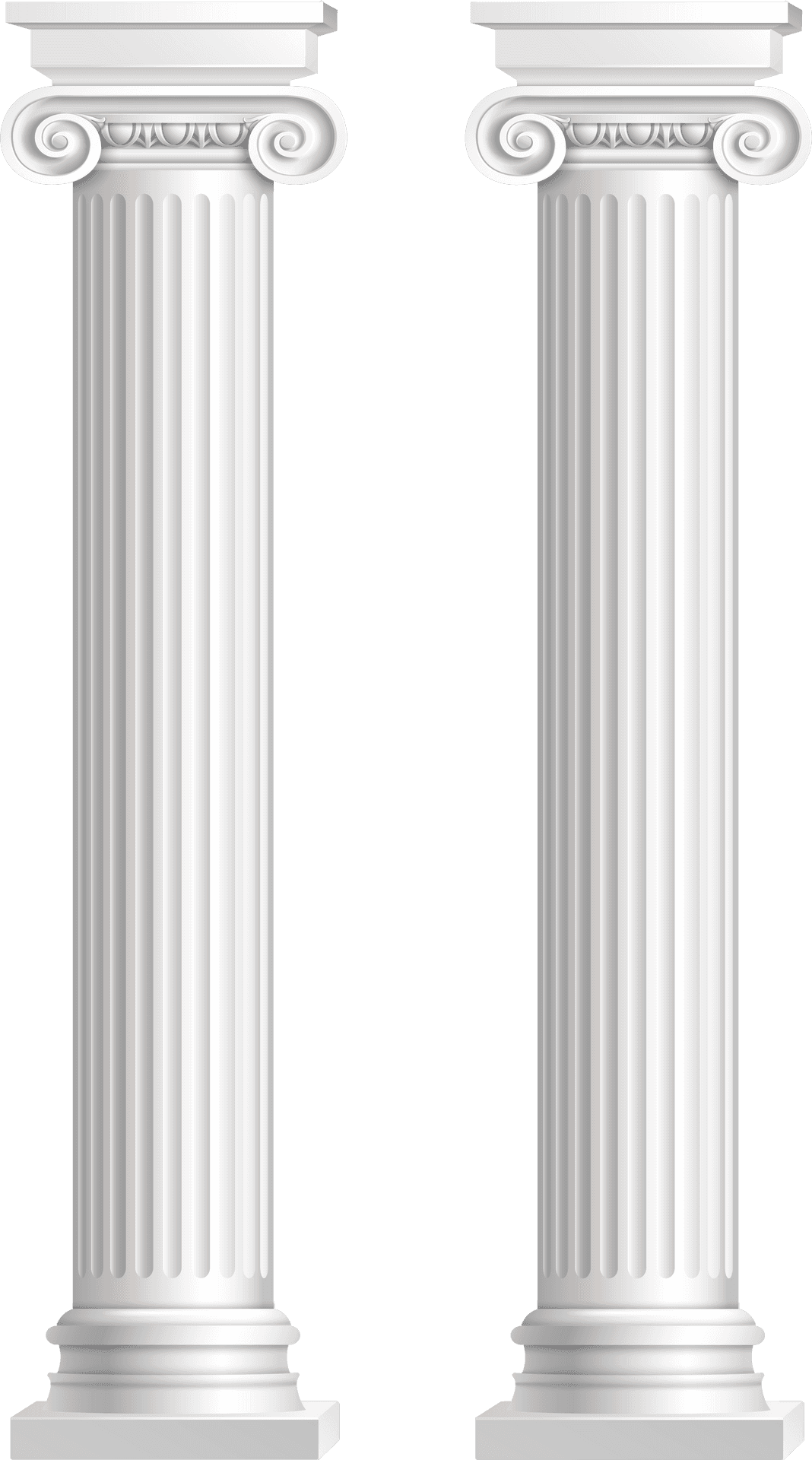 Classical White Pillars Architecture PNG