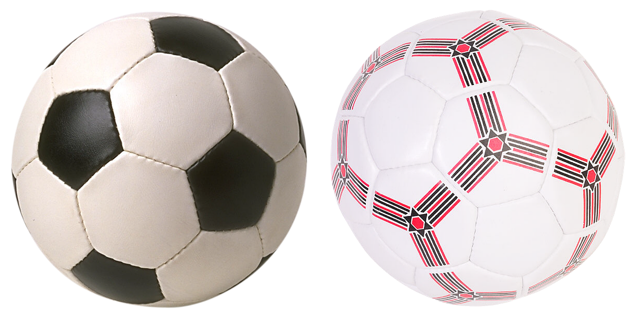 Classicand Modern Soccer Balls PNG