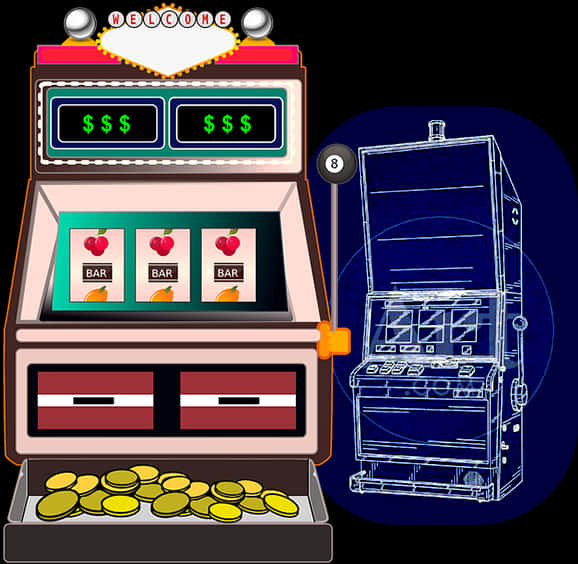 Classicand Schematic Slot Machines PNG