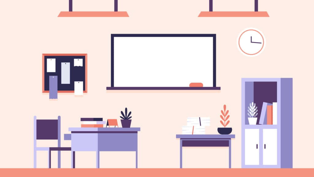 Pink And Purple Classroom Vector Art Background