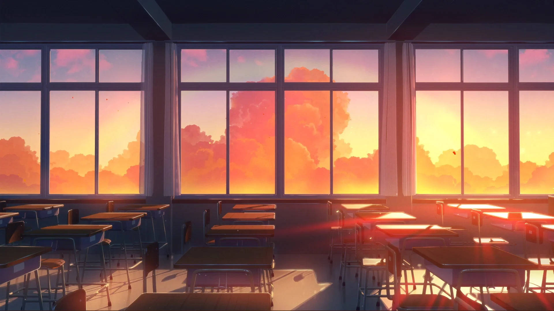 Classroom During Sunset Background