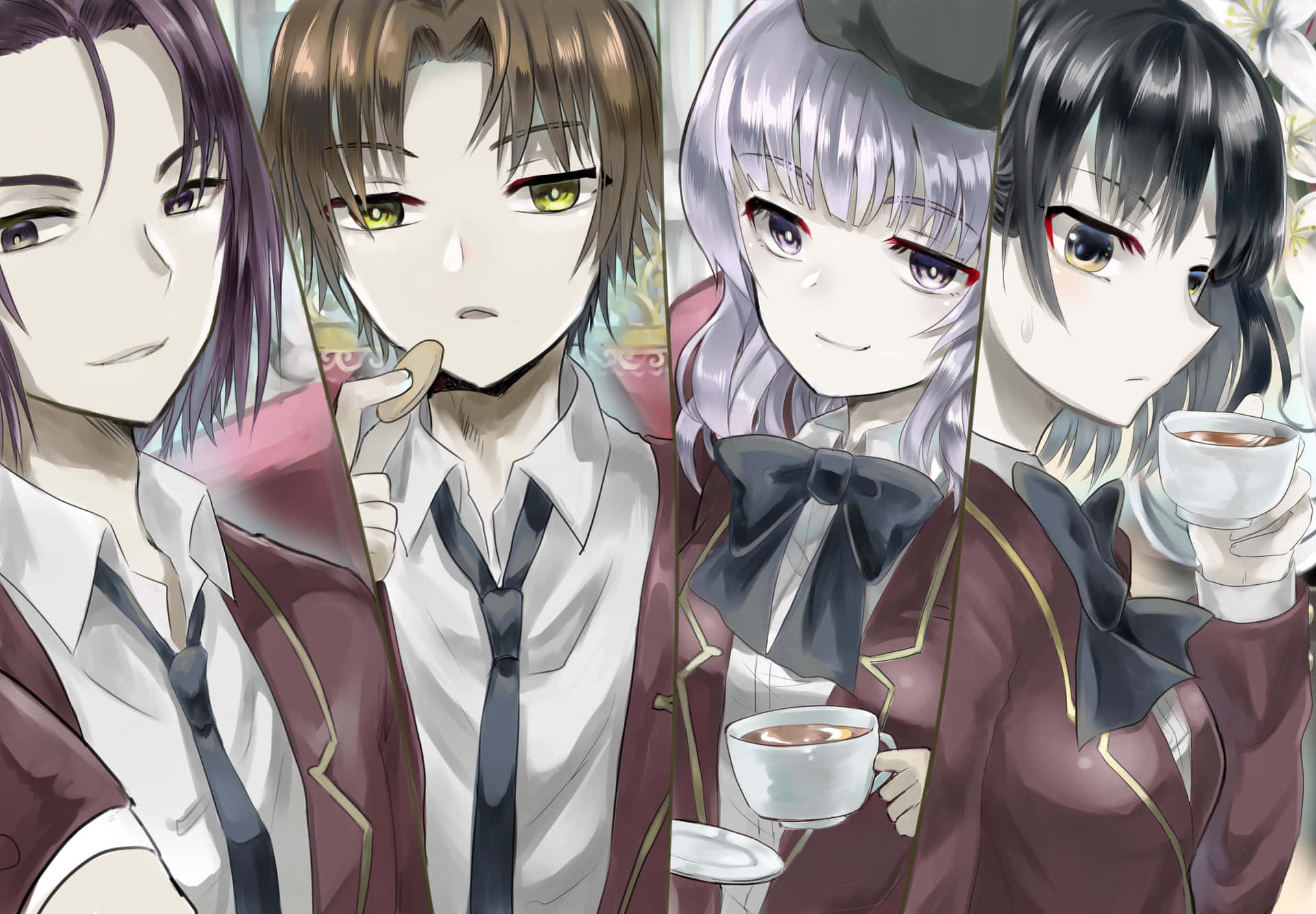 Classroom Of The Elite Characters Tea Time Wallpaper