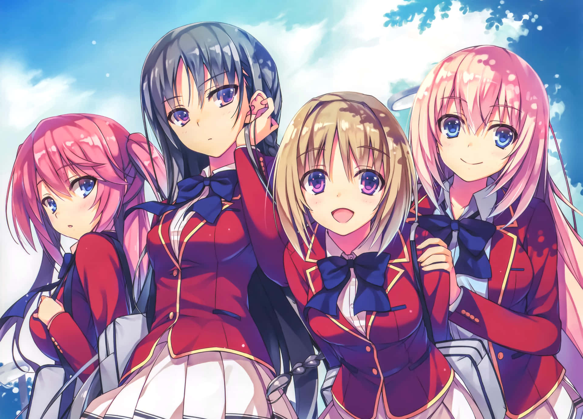 Classroom Of The Elite_ Female Characters_ Sakura Airi_ Kushida Kikyou_ Horikita Suzune_ Ichinose Honami Wallpaper