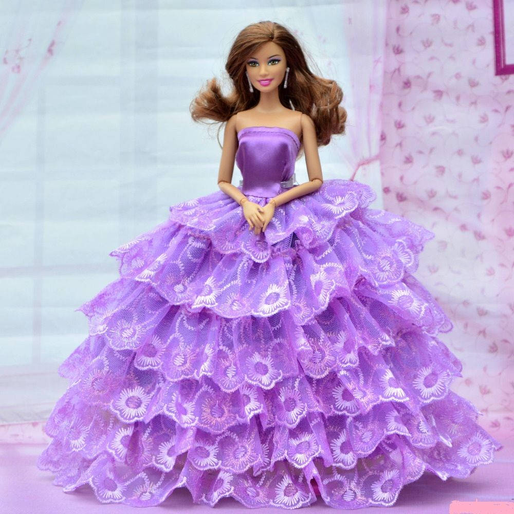 Classy Barbie In Purple Gown
