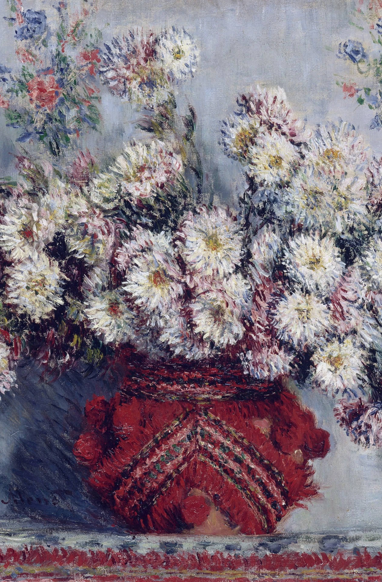 Claude Monet's 1878 Chrysanthemums Wallpaper