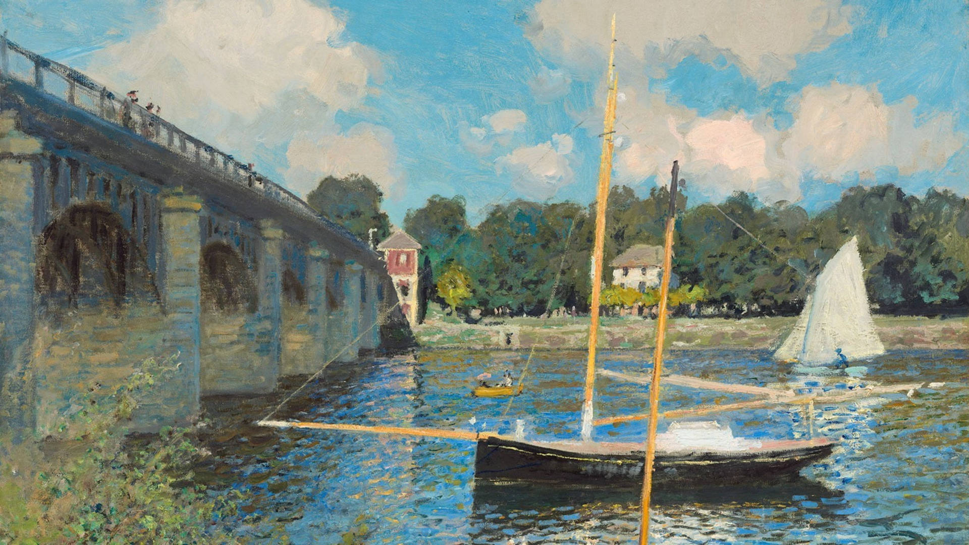 Claude Monet The Argenteuil Bridge Wallpaper
