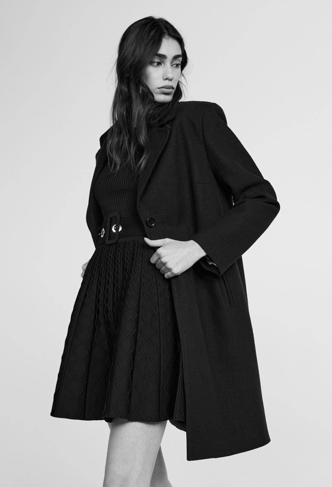 Claudie Pierlot Black Dress And Coat Wallpaper