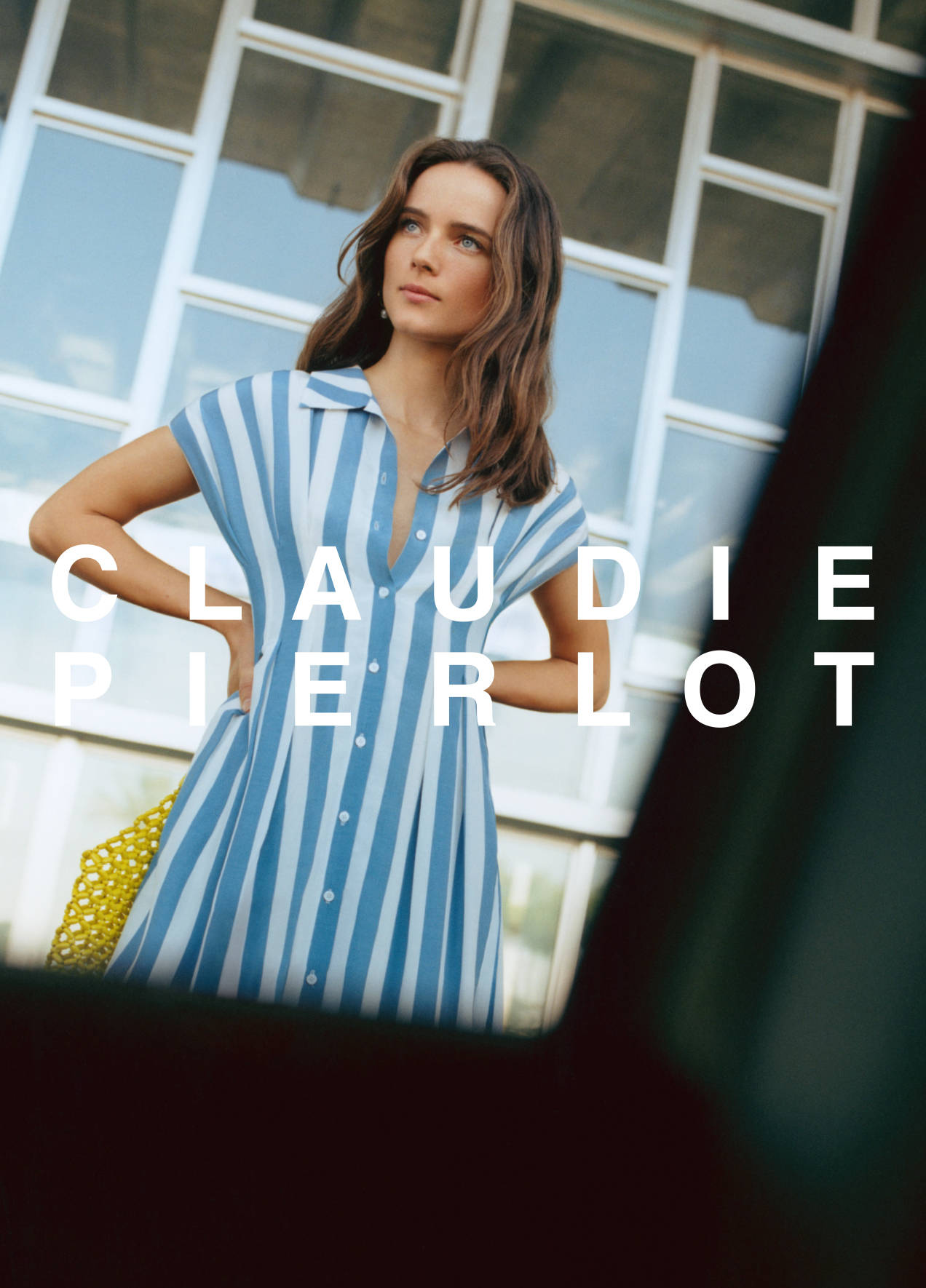 Claudie Pierlot Blue White Striped Dress Wallpaper