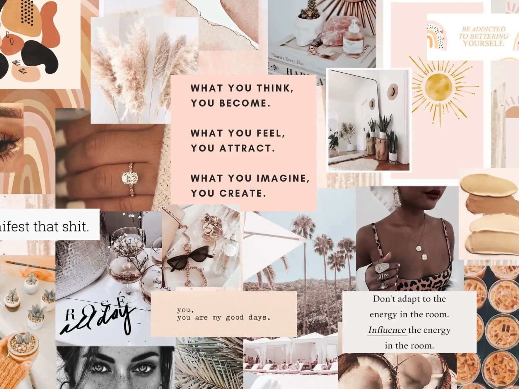 Clean Aesthetic Inspirational Collage Wallpaper