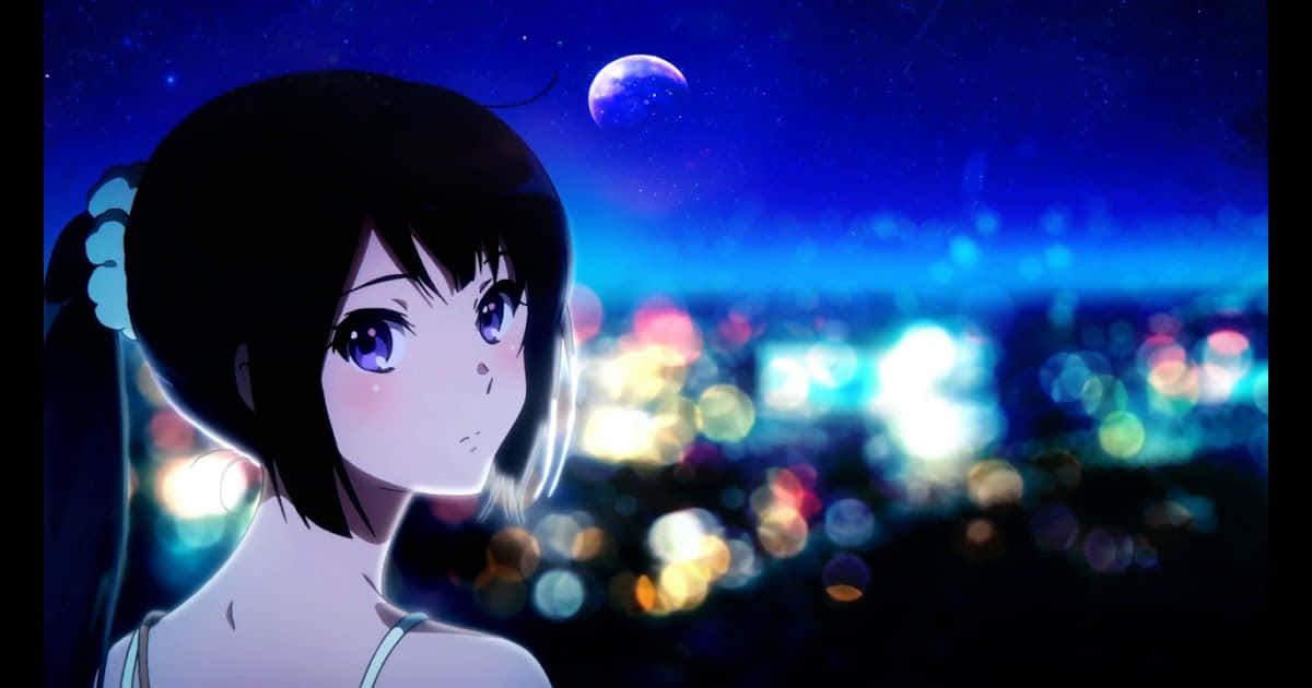 Bildlebendiger Anime-hintergrund Mit Leuchtenden Farben Wallpaper