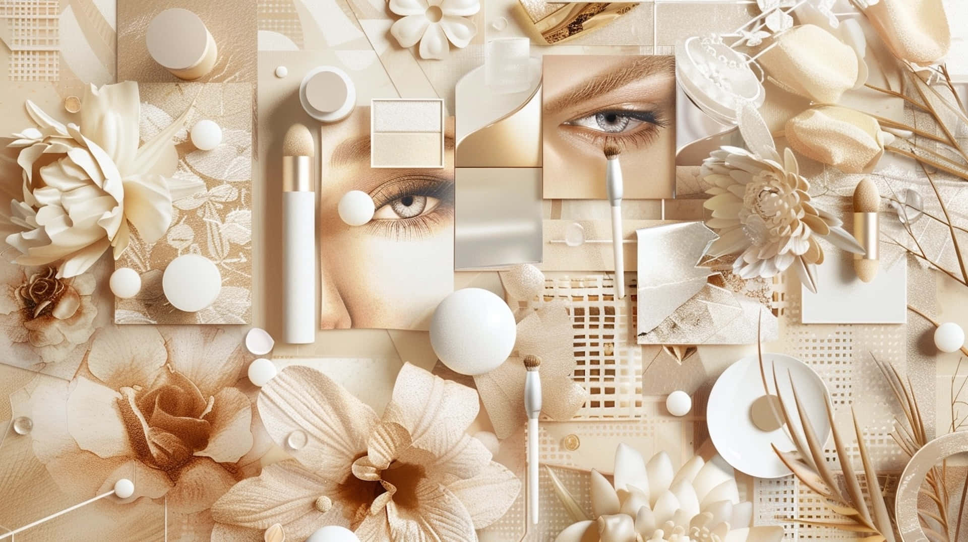 Clean Beauty Aesthetic Collage.jpg Wallpaper