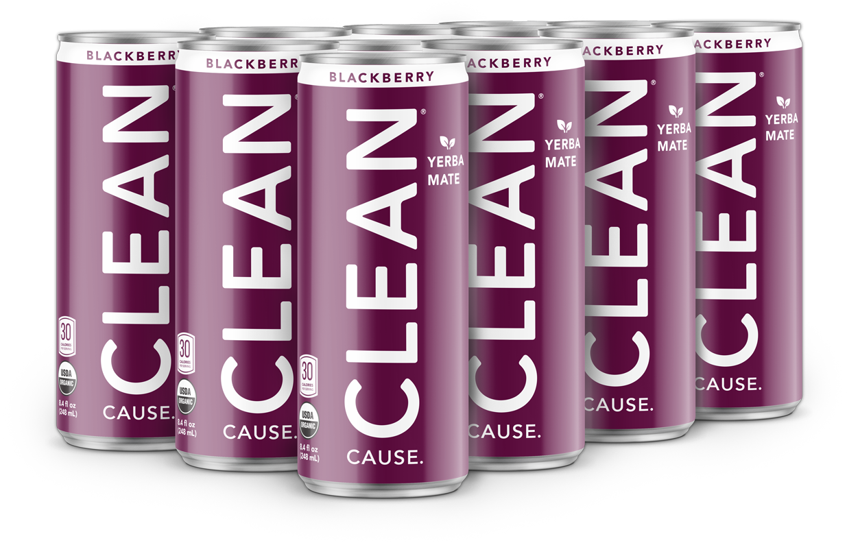 Clean Cause Blackberry Yerba Mate Cans PNG
