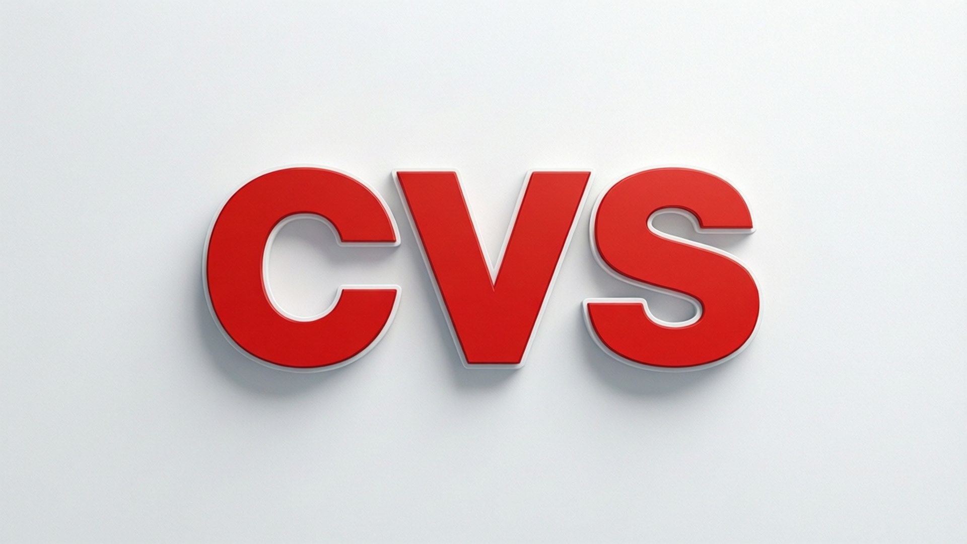 A modern 3D CVS logo on a white background