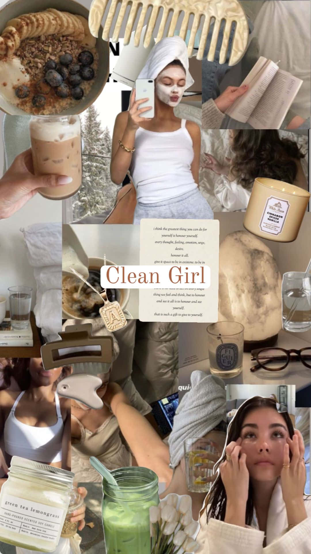 Clean Girl Aesthetic Collage Wallpaper