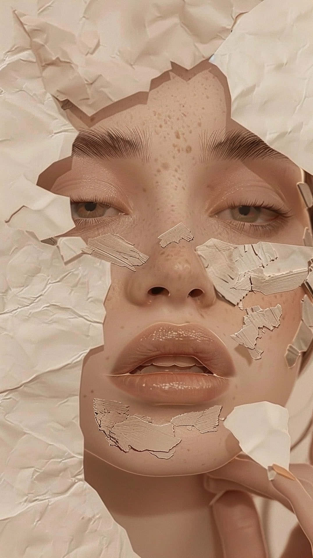 Clean Girl Aesthetic Cracked Clay Facial Wallpaper