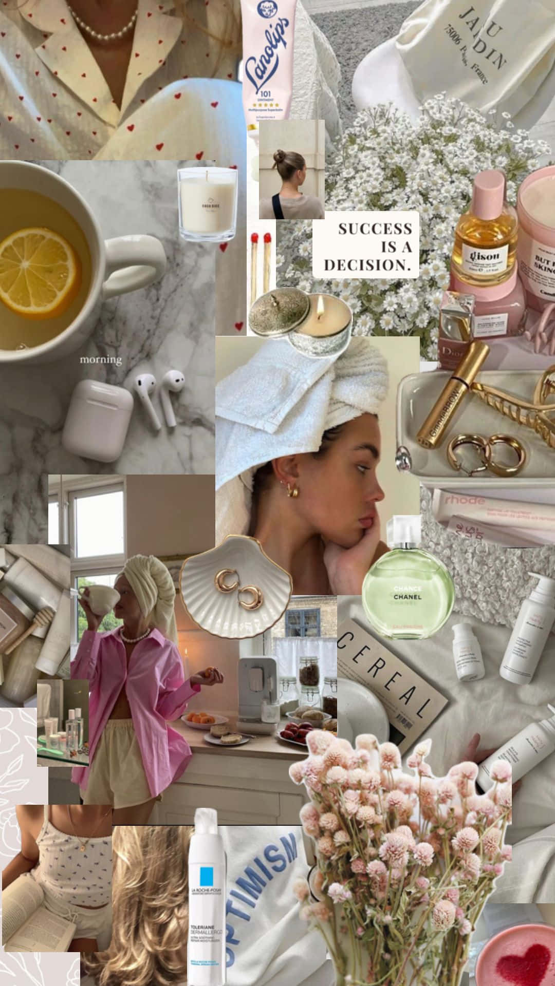 Clean Living Collage Aesthetic.jpg Wallpaper