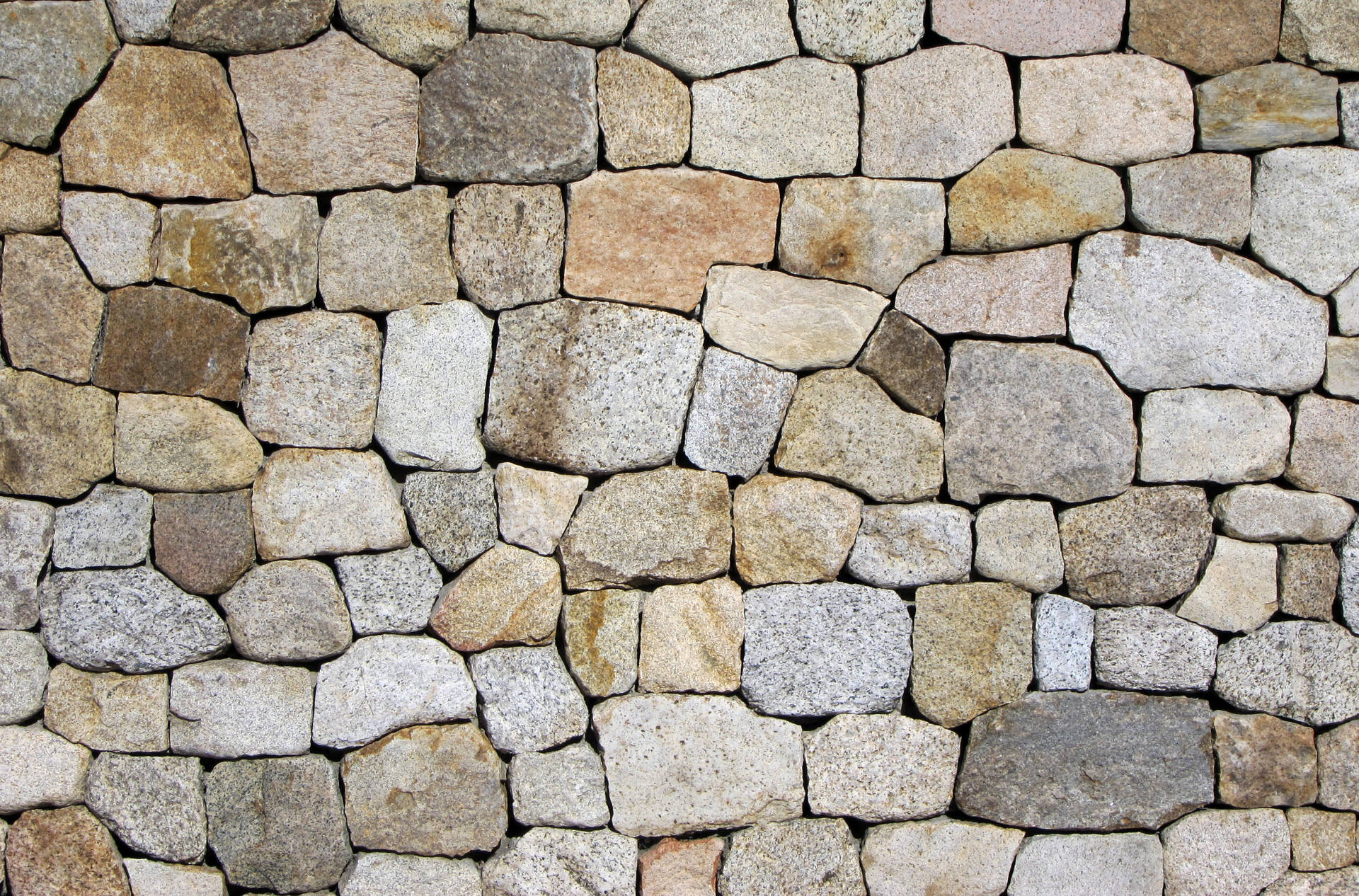 Clean Mosaic Stone Wall Desktop Wallpaper
