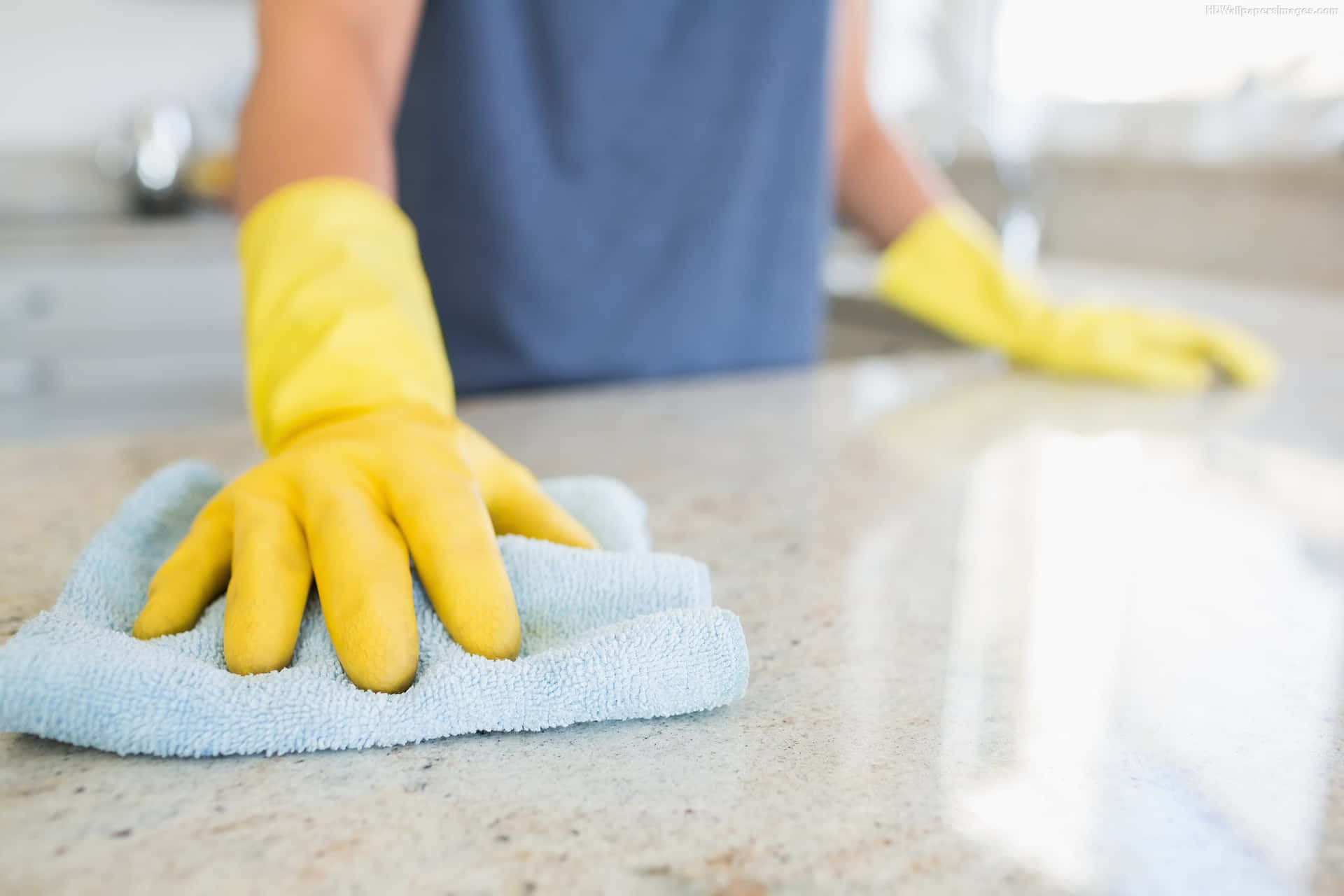 Yellow Gloves Clean Up Picture