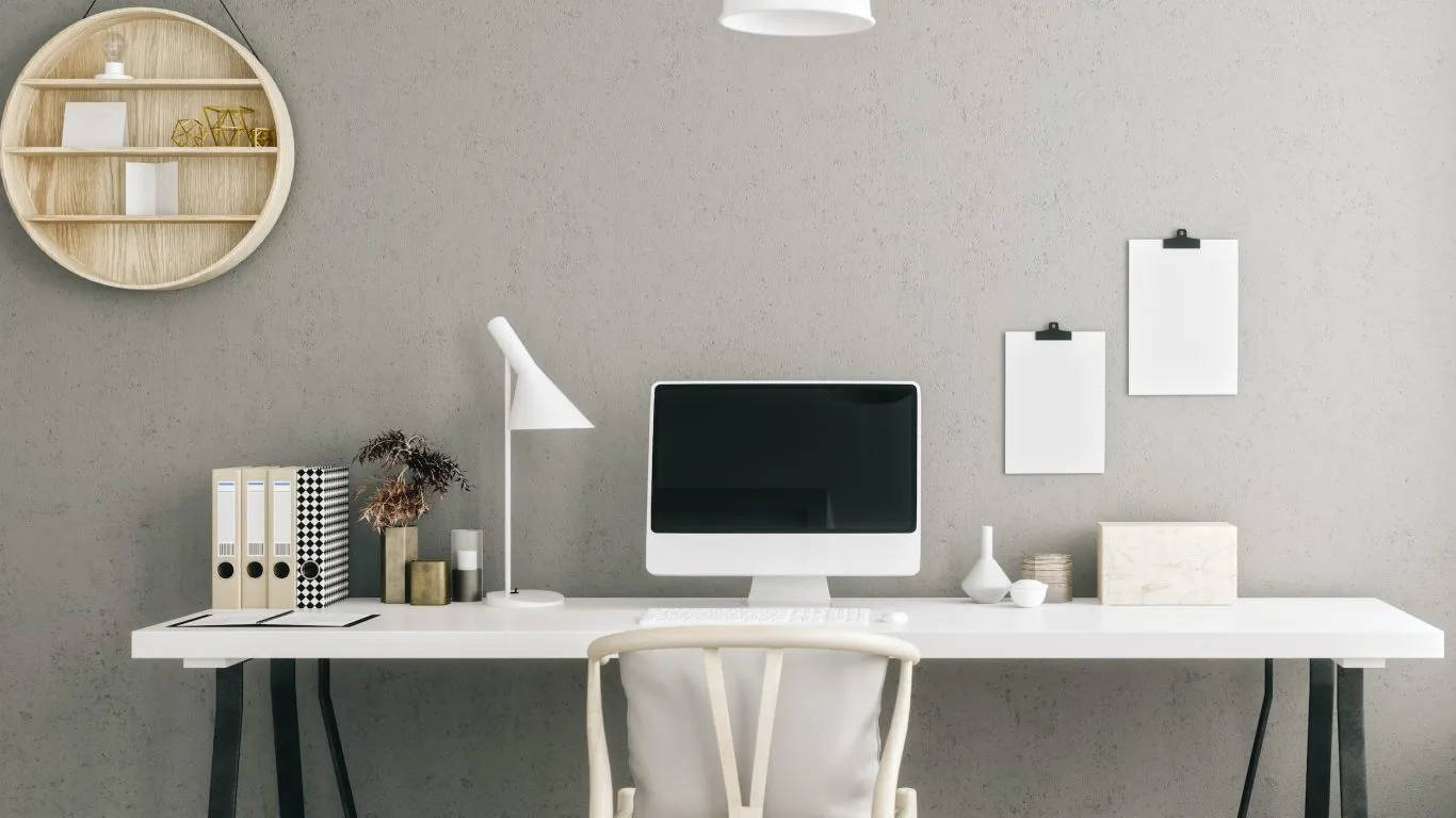 Clean and Modern Office Setup Wallpaper