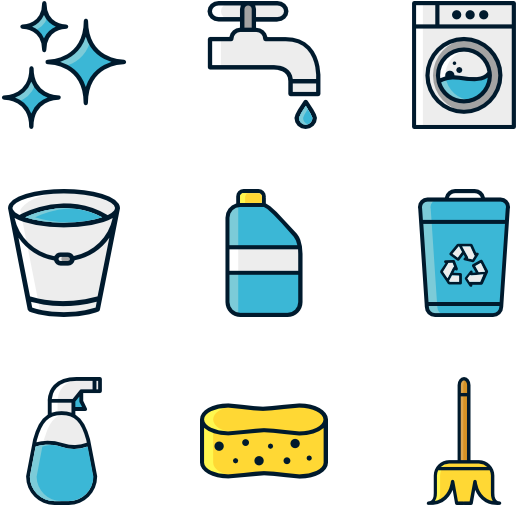 Cleaning Icons Set PNG