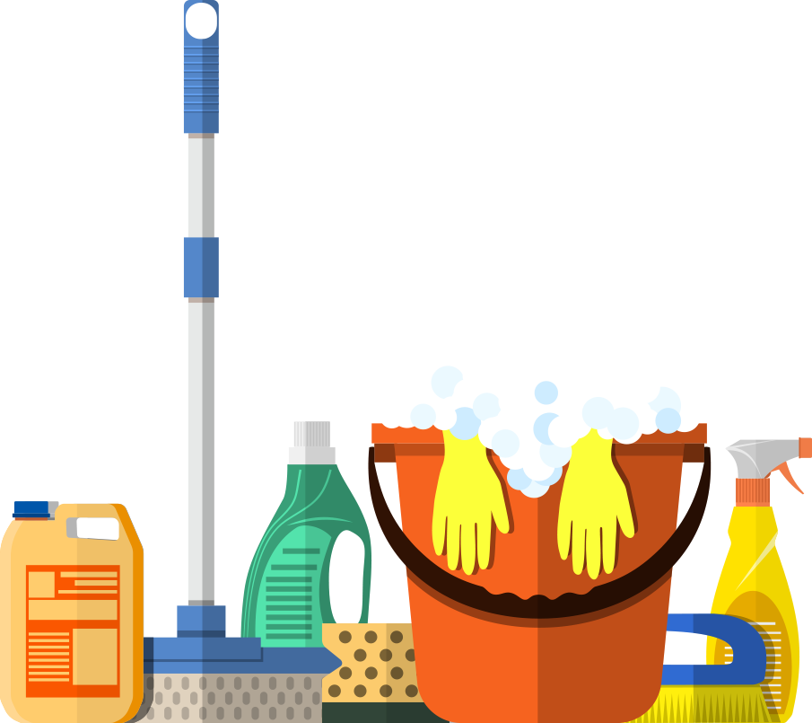 Cleaning Supplies Vector Illustration PNG