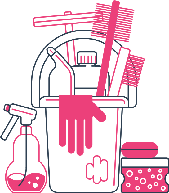 Cleaning Supplies Vector Illustration PNG