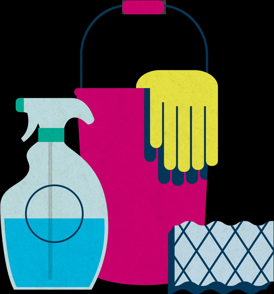 Cleaning Supplies Vector Illustration PNG