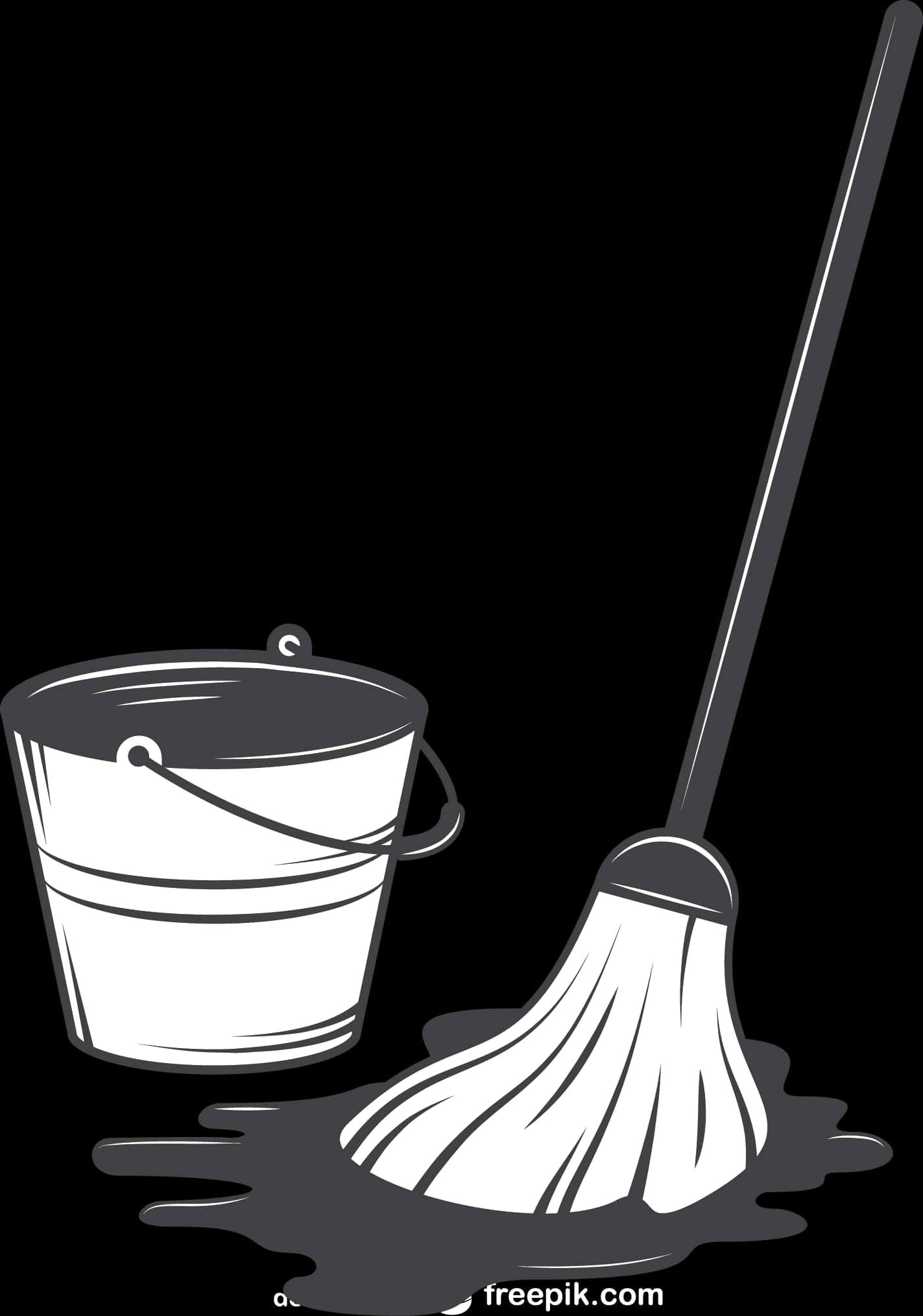 Cleaning Tools Vector Illustration PNG