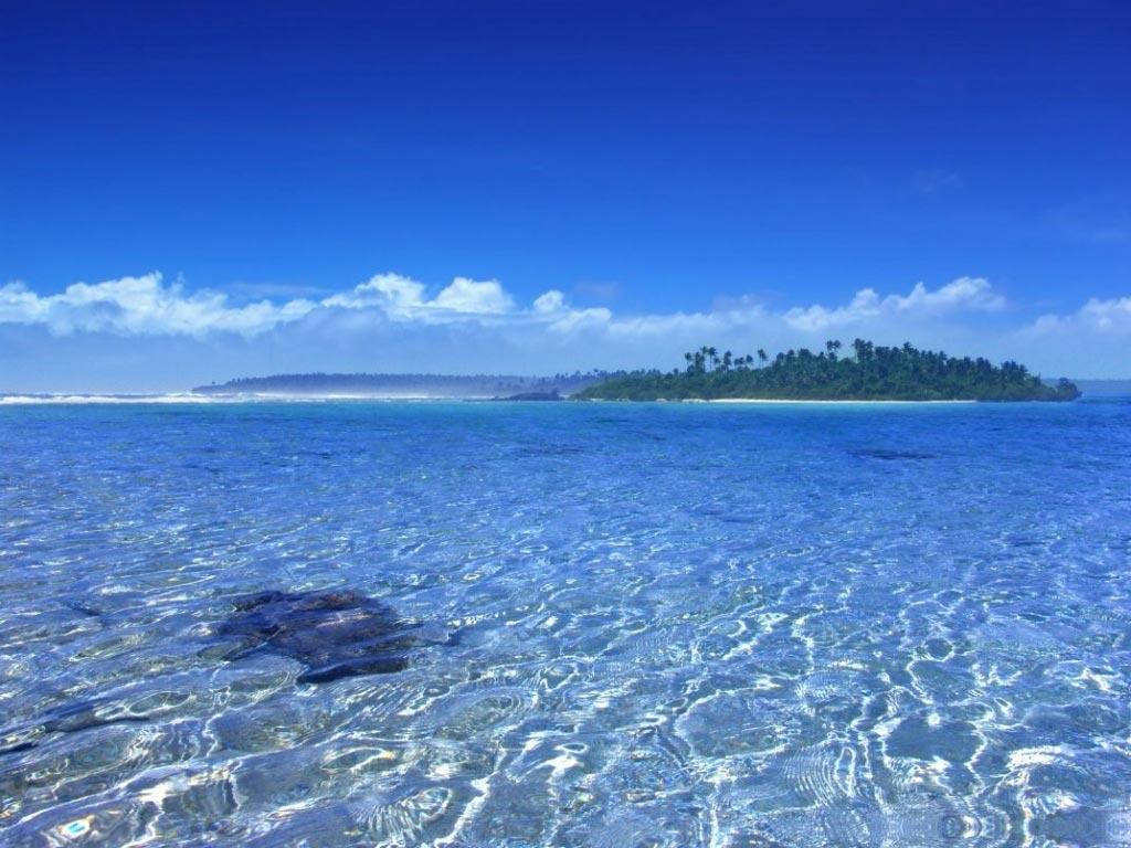 Transparente,azul Claro En Tonga Y Poca Profundidad. Fondo de pantalla