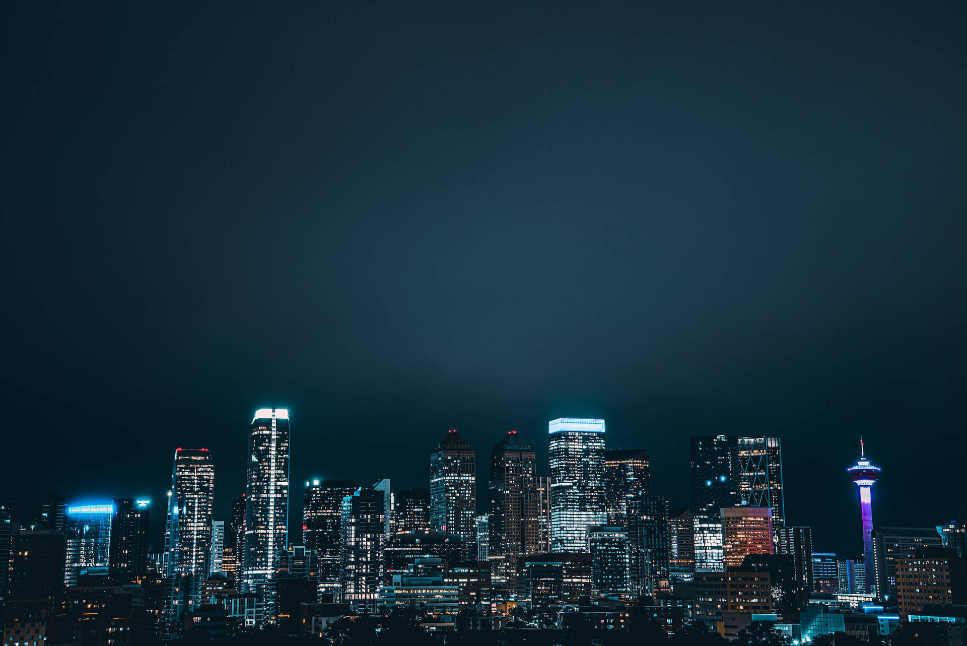Clear City Night Sky Wallpaper