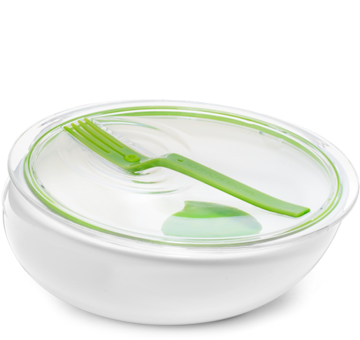 Clear Glass Tiffin Boxwith Green Utensils PNG
